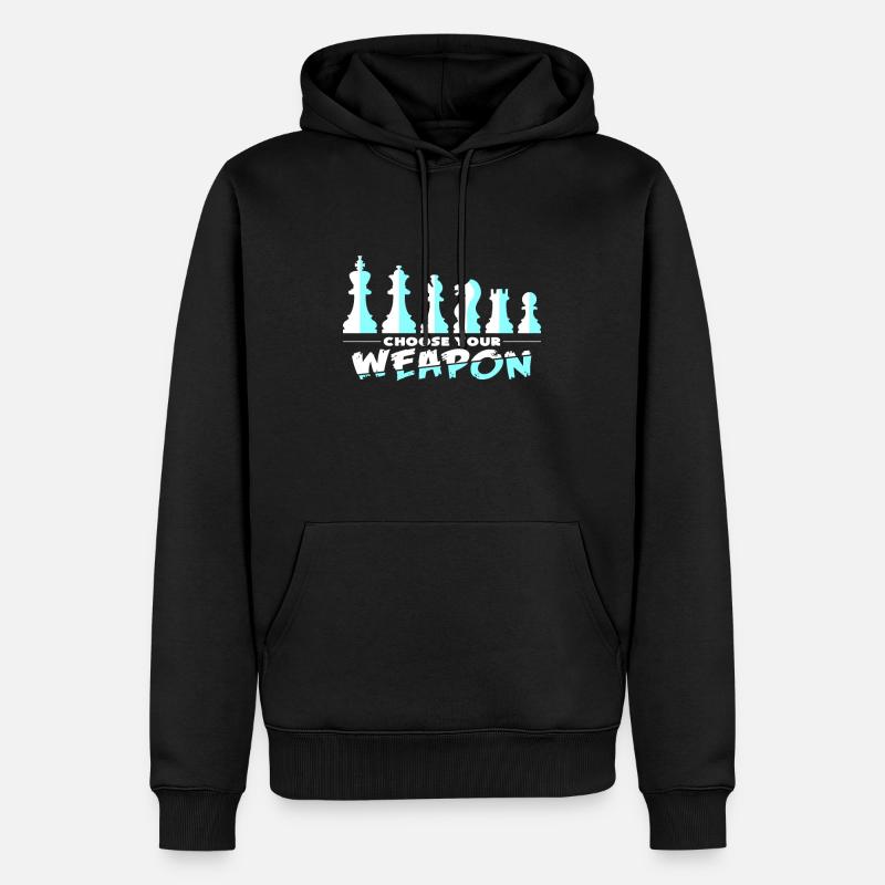échecs - Sweat à capuche Premium bio Homme - noir