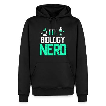 Biologie-Nerd - Männer Premium Bio Hoodie - Schwarz - Vorne - Nico (187cm)
