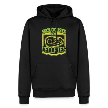CellFies Biologe - Sweat à capuche Premium bio Homme - noir - Devant - Nico (187cm)