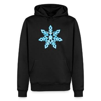 T-shirt flocon de neige glace Hiver Noël Flocon de neige - Sweat à capuche Premium bio Homme - noir - Devant - Nico (187cm)