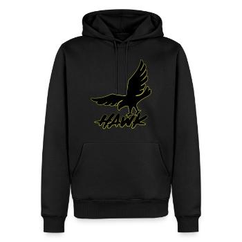 Hawk - hawk flying, animal, birds, air, freedom - Men’s Premium Organic Hoodie - black - Front - Nico (187cm)