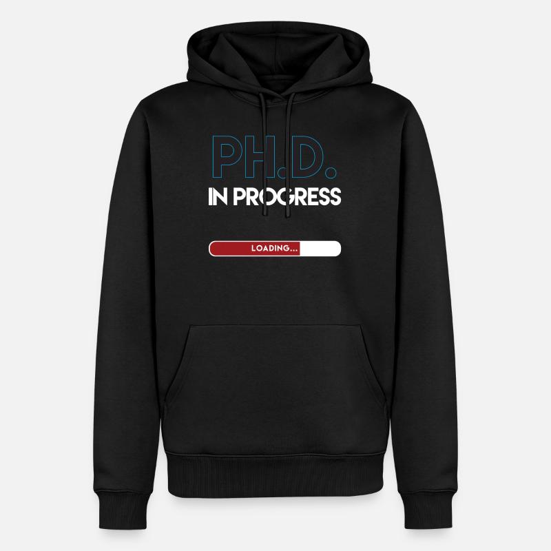 Doktorarbeit wird geladen - Männer Premium Bio Hoodie - Schwarz