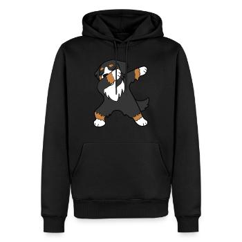 Bernstein Sennenhund tupfen - Männer Premium Bio Hoodie - Schwarz - Vorne - Nico (187cm)
