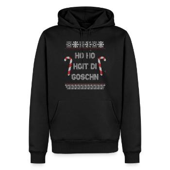 Ho Ho Hoit Di Goschn Ugly Christmas Sweater Xmas - Männer Premium Bio Hoodie - Schwarz - Vorne - Nico (187cm)