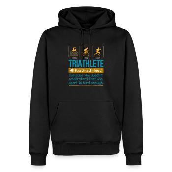 Triathlet Definition jemand, der das nicht tut - Männer Premium Bio Hoodie - Schwarz - Vorne - Nico (187cm)