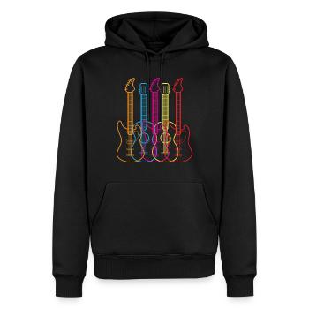 Vintage Funny Music Lover Guitar Funny Gift - Sweat à capuche Premium bio Homme - noir - Devant - Nico (187cm)