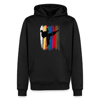 Taekwondo Belts Silhouette - Men’s Premium Organic Hoodie - black - Front - Nico (187cm)