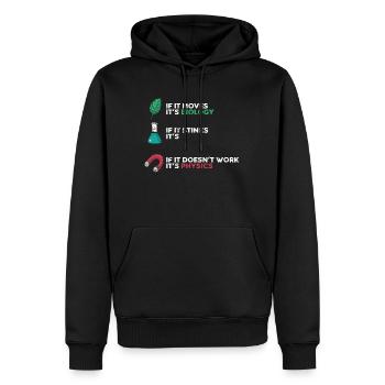 Wissenschaft - Biologie, Chemie und Physik - Männer Premium Bio Hoodie - Schwarz - Vorne - Nico (187cm)