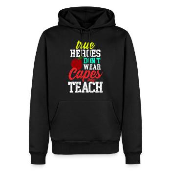 Lehrer Held - Männer Premium Bio Hoodie - Schwarz - Vorne - Nico (187cm)