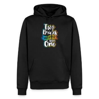 Lesben Paar zwei Bräute besser als ein Geschenk - Männer Premium Bio Hoodie - Schwarz - Vorne - Nico (187cm)