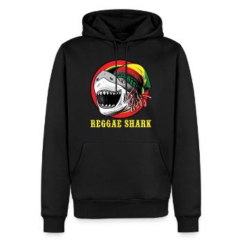 Reggae Shark Shirt Lustiges Rasta Cooles Geschenk - Männer Premium Bio Hoodie - Schwarz - Vorne - Nico (187cm)