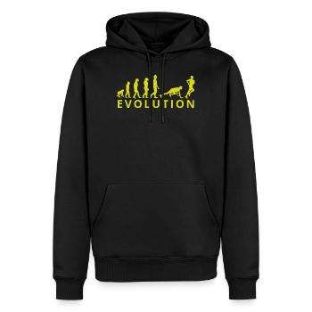 Evolution of an athlete - Men’s Premium Organic Hoodie - black - Front - Nico (187cm)