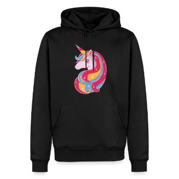 Schönes Einhorn - Männer Premium Bio Hoodie - Schwarz - Vorne - Nico (187cm)