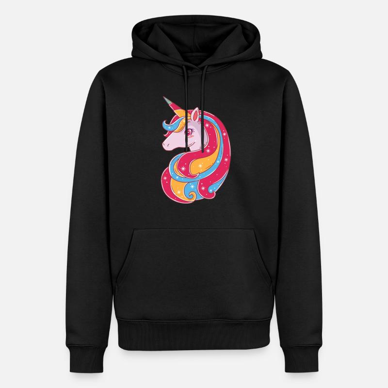 Schönes Einhorn - Männer Premium Bio Hoodie - Schwarz