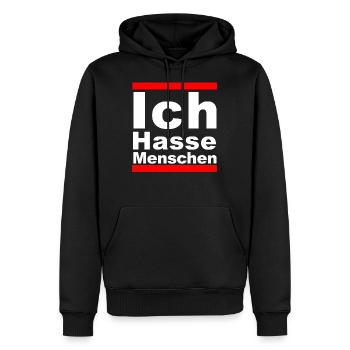 Ich Hasse Menschen - Männer Premium Bio Hoodie - Schwarz - Vorne - Nico (187cm)