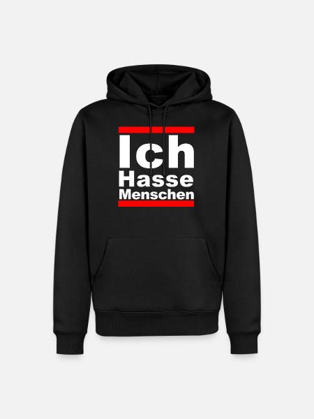 Ich Hasse Menschen - Männer Premium Bio Hoodie - Schwarz