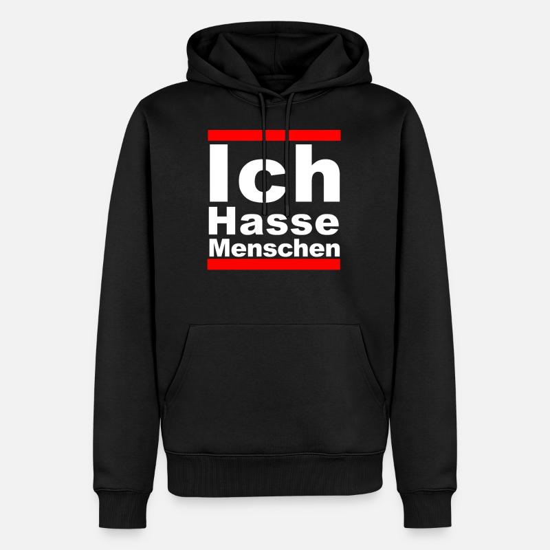 Ich Hasse Menschen - Männer Premium Bio Hoodie - Schwarz