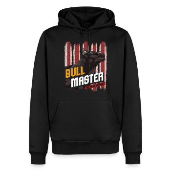Stier - Männer Premium Bio Hoodie - Schwarz - Vorne - Nico (187cm)