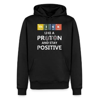 Science Proton - Sweat à capuche Premium bio Homme - noir - Devant - Nico (187cm)