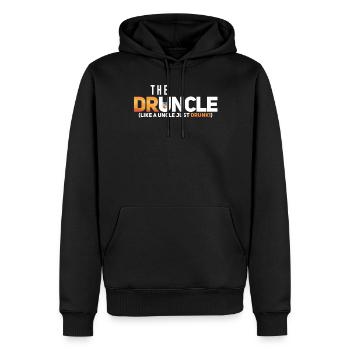Drunkle - Drunk Uncle Drunk Uncle Gift - Men’s Premium Organic Hoodie - black - Front - Nico (187cm)