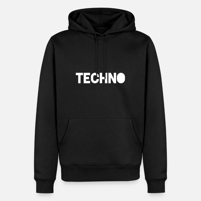 Techno - Sweat à capuche Premium bio Homme - noir