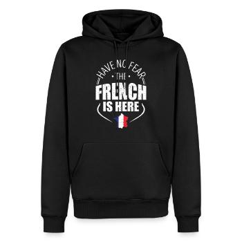 Habe keine Angst der Franzose ist da - Männer Premium Bio Hoodie - Schwarz - Vorne - Nico (187cm)
