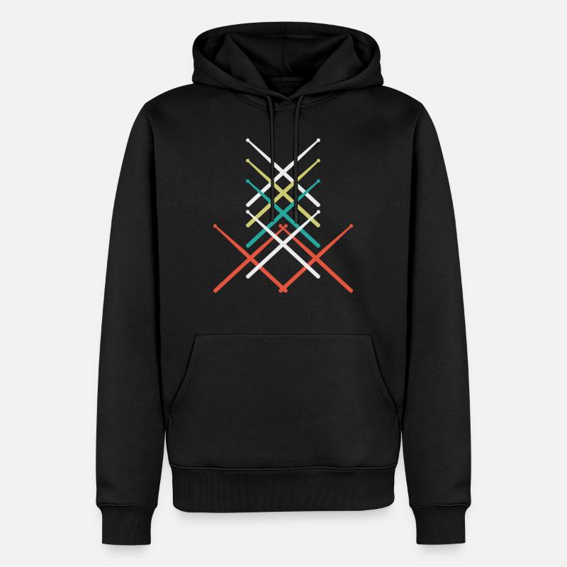 Schlagzeug Sticks - Männer Premium Bio Hoodie - Schwarz