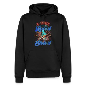 Ebike vélo batterie moteur électrique - Sweat à capuche Premium bio Homme - noir - Devant - Nico (187cm)