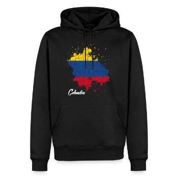 Colombie - Sweat à capuche Premium bio Homme - noir - Devant - Nico (187cm)