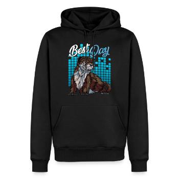 Modern pothole otter | Forest dweller gift - Men’s Premium Organic Hoodie - black - Front - Nico (187cm)