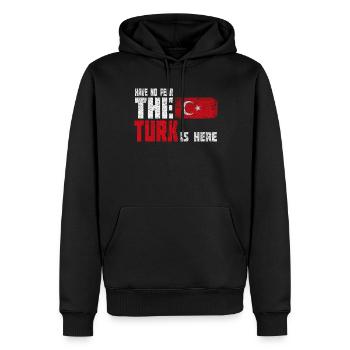 Turquie fierté drapeau turc cadeau Istanbul - Sweat à capuche Premium bio Homme - noir - Devant - Nico (187cm)