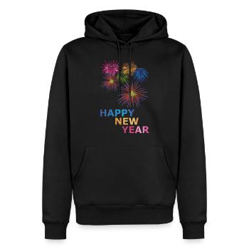Bonne année bonne année - Sweat à capuche Premium bio Homme - noir - Devant - Nico (187cm)