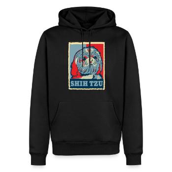Shih Tzu dog gift - Men’s Premium Organic Hoodie - black - Front - Nico (187cm)