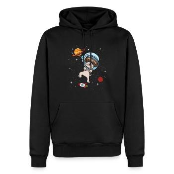 Cadeau de l'univers spatial Shih Tzu de l'astronaute - Sweat à capuche Premium bio Homme - noir - Devant - Nico (187cm)