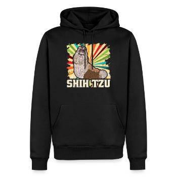 Shih Tzu Hund Hundebesitzer Retro Vintage Geschenk - Männer Premium Bio Hoodie - Schwarz - Vorne - Nico (187cm)