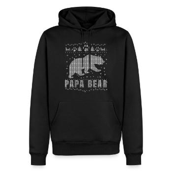 Partenaire familial Look papa maman bébé ours laid chemise - Sweat à capuche Premium bio Homme - noir - Devant - Nico (187cm)
