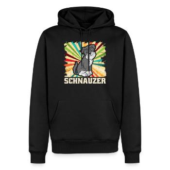 Schnauzer Hund Retro Vintage Geschenk - Männer Premium Bio Hoodie - Schwarz - Vorne - Nico (187cm)