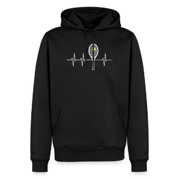 Maillot de battement de coeur de tennis pour joueurs de tennis - Sweat à capuche Premium bio Homme - noir - Devant - Nico (187cm)