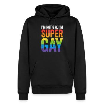 Ich bin nicht homosexuell, ich bin super homosexuelles T-Shirt - LGBTQ-Stolz - Männer Premium Bio Hoodie - Schwarz - Vorne - Nico (187cm)