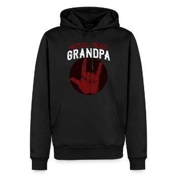 Papy métal - Sweat à capuche Premium bio Homme - noir - Devant - Nico (187cm)