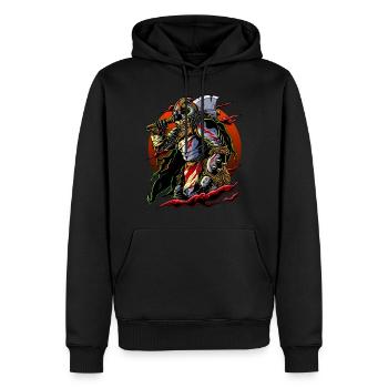 Samurai Wikinger | Krieger Ronin Berserker Rüstung - Männer Premium Bio Hoodie - Schwarz - Vorne - Nico (187cm)