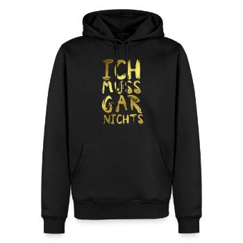 Je n’ai rien à dire. - Sweat à capuche Premium bio Homme - noir - Devant - Nico (187cm)