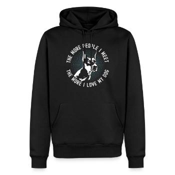 Doberman Pinscher lustiges Geschenk Shirt - Männer Premium Bio Hoodie - Schwarz - Vorne - Nico (187cm)
