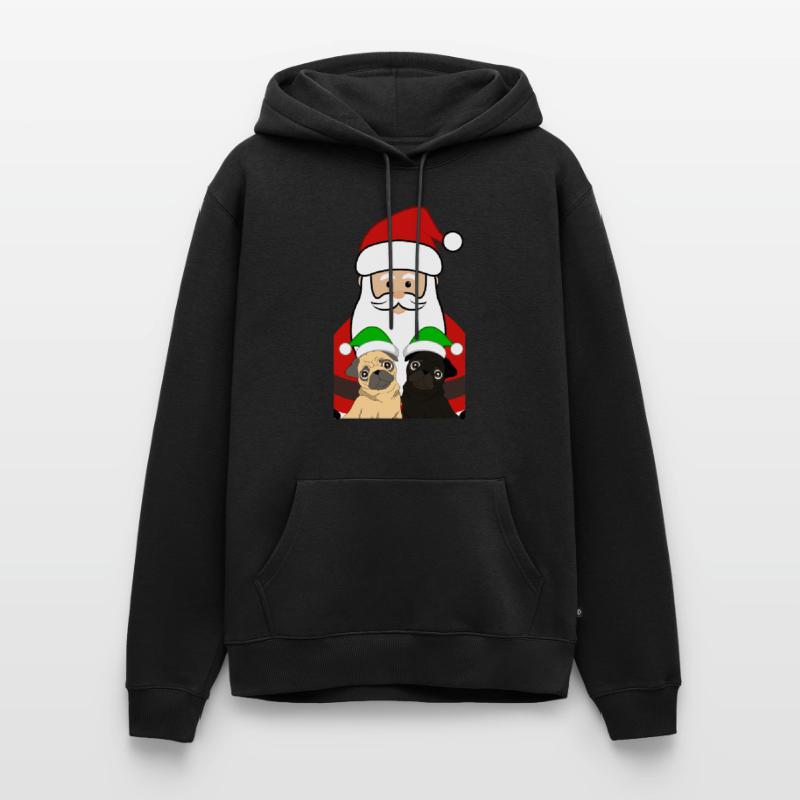 Weihnachtsmann mit Möpse Mops Geschenk Männer Premium Bio Hoodie