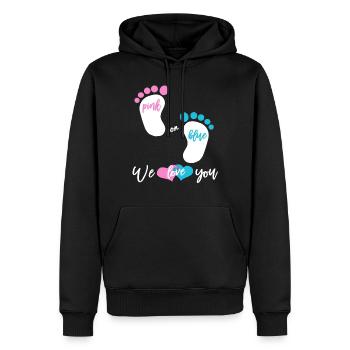 Fille ou garçon rose ou bleu - Sweat à capuche Premium bio Homme - noir - Devant - Nico (187cm)