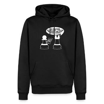 Schachbrett - Männer Premium Bio Hoodie - Schwarz - Vorne - Nico (187cm)