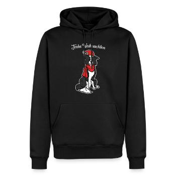 Border Collie Weihnachten - Männer Premium Bio Hoodie - Schwarz - Vorne - Nico (187cm)