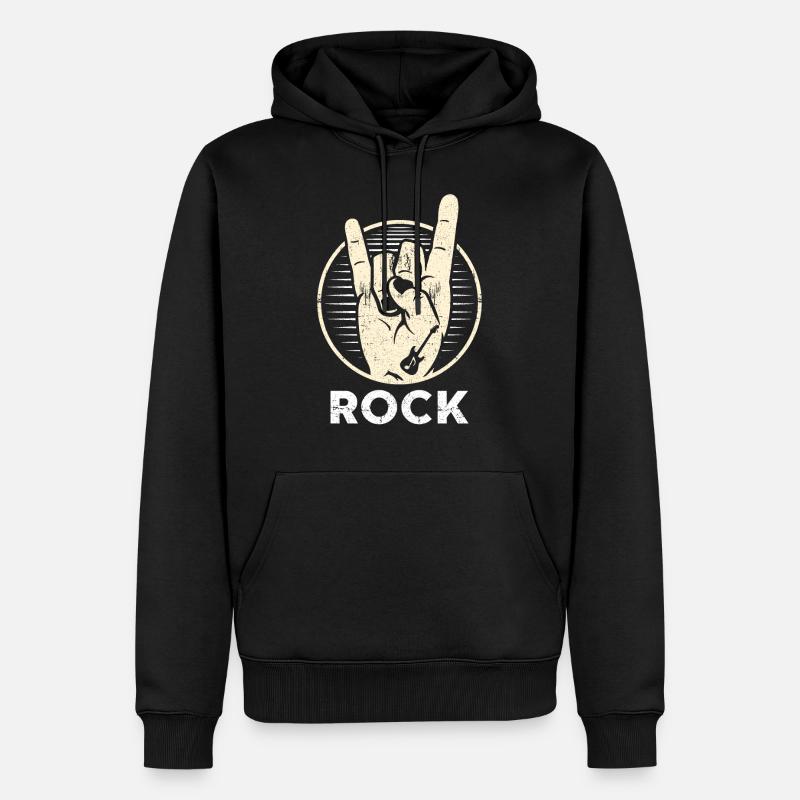 rock n roll - Männer Premium Bio Hoodie - Schwarz