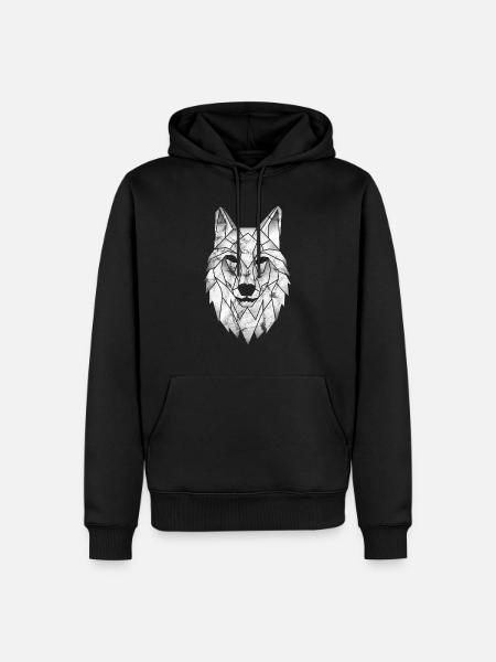 Wolf polygoon poly driehoek tattoo wolven cadeau - Mannen Premium Bio hoodie - zwart