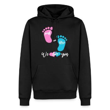 Fille ou garçon rose ou bleu - Sweat à capuche Premium bio Homme - noir - Devant - Nico (187cm)